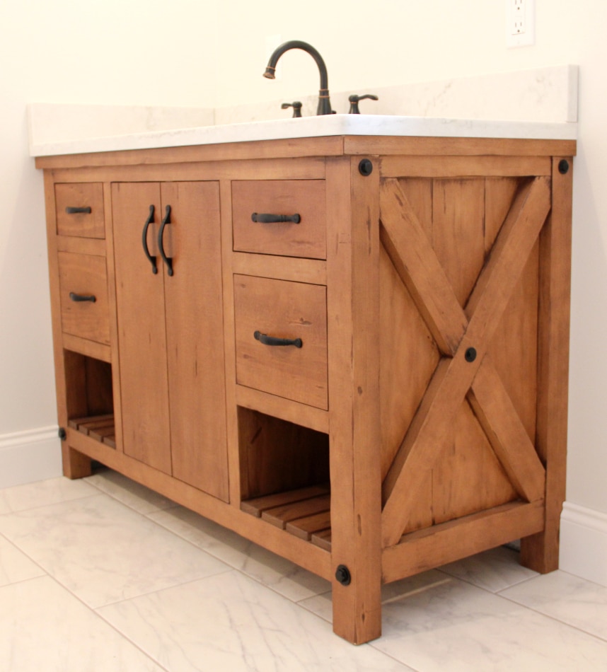 Custom shop wood vanity