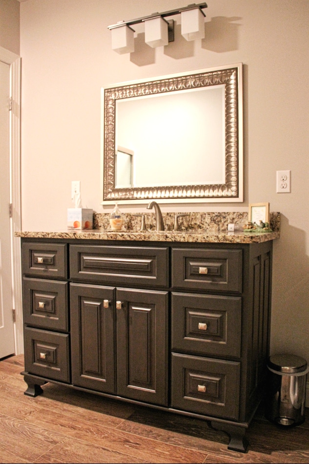 Custom Dark Stained Vanity Cabinet Fairfield Custom Kitchens