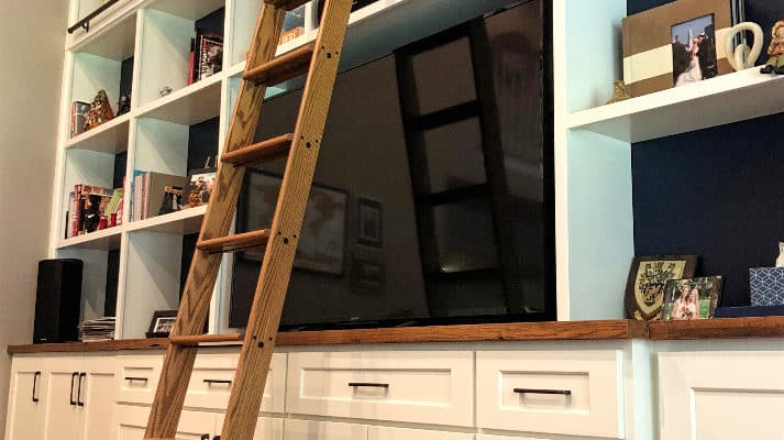 custom-bookcase-cabinets-rolling-ladder