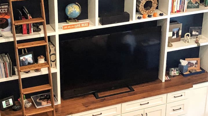 custom-bookcase-cabinets-rolling-ladder
