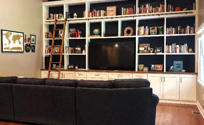 custom-bookcase-cabinets-rolling-ladder
