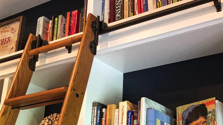 custom-bookcase-cabinets-rolling-ladder