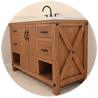 custom vanity cabinet rustic