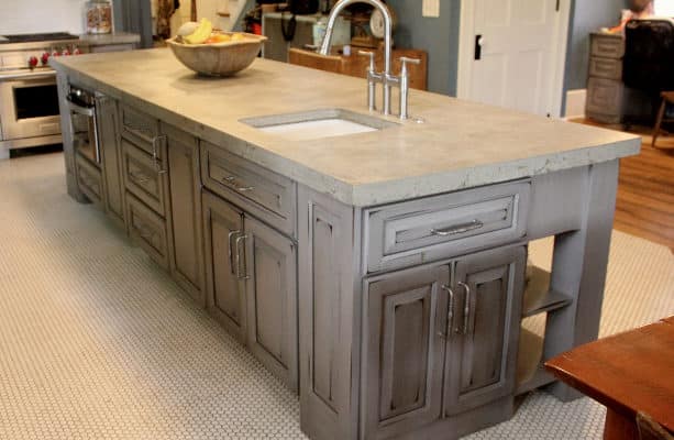 gray-painted-distressed-custom-kitchen-cabinets