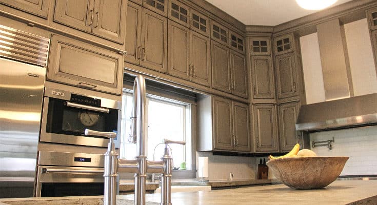 gray-painted-distressed-custom-kitchen-cabinets