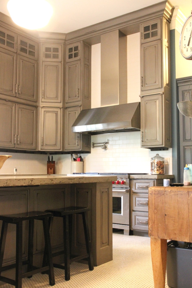 gray-painted-distressed-custom-kitchen-cabinets