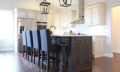 painted-glazed-dark-stained-kitchen-cabinets