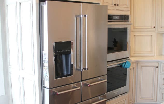 painted-glazed-dark-stained-kitchen-cabinets