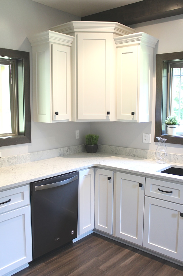 White Custom Kitchen with Caesarstone Quartz - Cochranton, PA